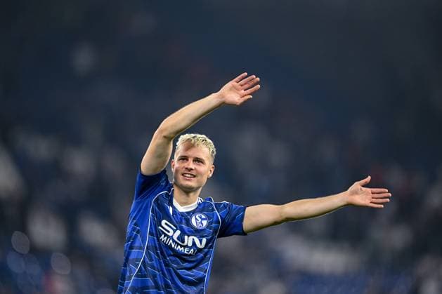 23 08 2025, Football, 2 Bundesliga, Season 2025 2026, Matchday 3, FC Schalke 04 VfL Bochum, Finn Porath FC Schalke 04 xRHR PHOTO YYx Copyright: KROEGER RHR-FOTOx RHR-FOTO YY