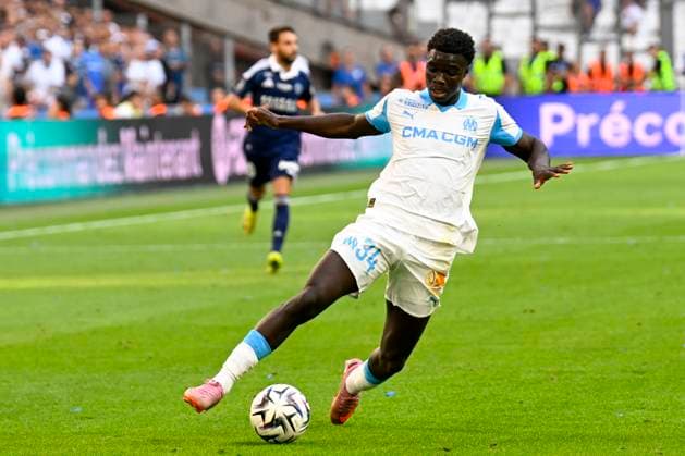 FOOTBALL : Olympique de Marseille VS Paris FC - Ligue 1 Mcdonald s - 23 08 2025 Robinio Vaz (OM) - Ligue 1 Mcdonald s match between Olympique de Marseille and Paris Football Club on 23rd August 2025 at the Orange VÃ lodrome Stadium in Marseille. MarseilleFrance  Copyright: xWilliamxCannarellax