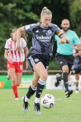 24 08 2025, xgrfx, Soccer Test Match , SC Freiburg Women Eintracht Frankfurt Women v l Laura Freigang Eintracht Frankfurt DFL DFB REGULATIONS PROHIBIT ANY USE OF PHOTOGRAPHS as IMAGE SEQUENCES and or QUASI VIDEO Freiburg