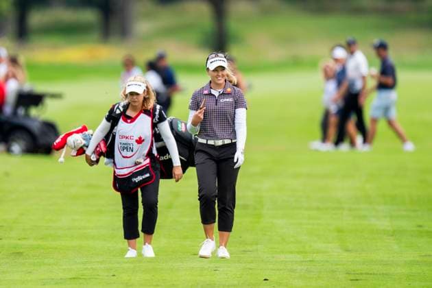 August 23, 2025, Mississauga, On, CANADA: Canada s Brooke Henderson smiles on the 12th fairway during the third round of the CPKC WomenöÄÃ s Open at the Mississauga Golf and Country Club in Mississauga, Ont., Saturday, Aug. 23, 2025. Brooke Henderson  - ZUMAc35_ 20250823_zaf_c35_077 Copyright: xThomasxSkrljx