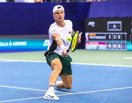 August 23, 2025: Marton Fucsovics wins Winston Salem Open. Winston-Salem Open Finals (Marton Fucsovics and Botic Van De Zandschulp) , ATP, Tennis Herren Tour, Wake Forest Tennis Complex, Winston Salem, North Carolina. . CSM Winston Salem United States of America - ZUMAc04_ 20250823_zma_c04_051 Copyright: xDavidxBeachx