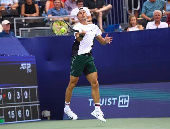 August 23, 2025: Marton Fucsovics wins Winston Salem Open. Winston-Salem Open Finals (Marton Fucsovics and Botic Van De Zandschulp) , ATP, Tennis Herren Tour, Wake Forest Tennis Complex, Winston Salem, North Carolina. . CSM Winston Salem United States of America - ZUMAc04_ 20250823_zma_c04_140 Copyright: xDavidxBeachx