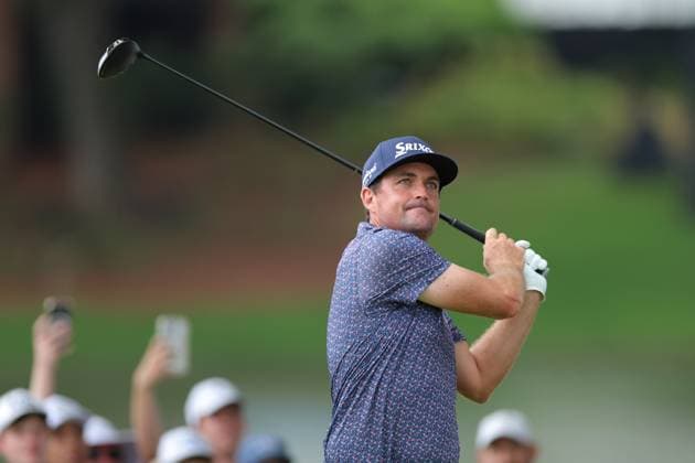 ATLANTA, GA - AUGUST 23: Keegan Bradley of the United States hits his tee shot on hole 4 during the third round of the PGA, Golf Herren Tour Championship on August 23, 2025 at East Lake Golf Club in Atlanta, GA. (Photo by Jeff Robinson Icon Sportswire) GOLF: AUG 23 PGA FedEx Cup Playoffs - Tour Championship EDITORIAL USE ONLY Icon25082349923