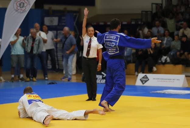 23 08 2025 xhpx Offenbach am Main 1 Judo Bundesliga 1 JC Samurai Offenbach vs JSV Speyer Alash Gatschaev Samurai vs Till Braunbach Speyer