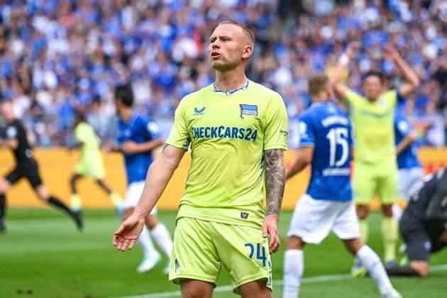 Jon Dagur Thorsteinsson Hertha BSC, 24 is disappointed about a missed goal chance GER, SV Darmstadt 98 vs Hertha BSC, Football, 2 Bundesliga, Matchday 3, Saison 2025 2026, 24 08 2025 DFL regulations prohibit any use of photographs as image sequences and or quasi video GER, SV Darmstadt 98 vs Hertha BSC, Football, 2 Bundesliga, Matchday 3, Saison 2025 2026, 24 08 2025 Darmstadt Copyright: xEibner-Pressefoto FlorianxWiegandx EP_FWD