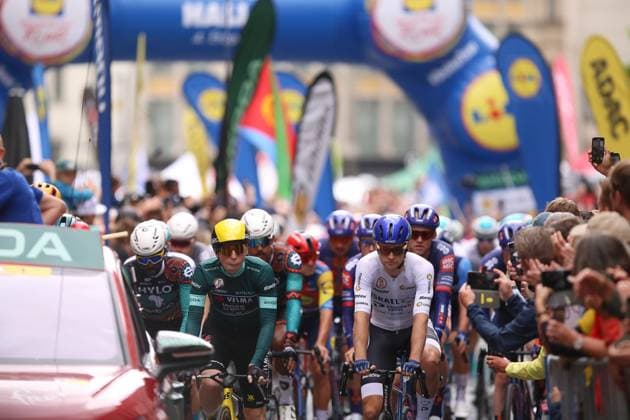 Halle Saale , Saxony-Anhalt, Germany, 24 08 2025 Marketplace Lidl Deutschland Tour 2025 4th stage Halle Saale Magdeburg Start area approx. one hour before the start of the race Copyright: xdtsxNachrichtenagenturx dts_78650