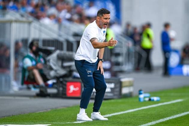 Stefan Leitl Hertha BSC, Coach gesticulates, GER, SV Darmstadt 98 vs Hertha BSC, Football, 2 Bundesliga, Matchday 3, Season 2025 2026, 24 08 2025 DFL regulations prohibit any use of photographs as image sequences and or quasi video GER, SV Darmstadt 98 vs Hertha BSC, Football, 2 Bundesliga, Matchday 3, Season 2025 2026, 24 08 2025 Darmstadt Copyright: xEibner-Pressefoto FlorianxWiegandx EP_FWD