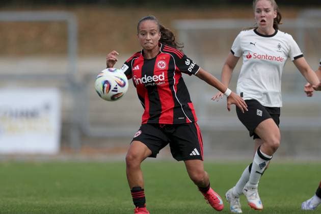 24 08 2025, xjcx, Women, Soccer, Season 2025 2026, 2 Women Bundesliga, 1 Matchday Eintracht Frankfurt II Borussia Moenchengladbach Ela Naz Demirbas 22, Eintracht Frankfurt II Frankfurt am Main Stadion am Brentanobad Hessen Germany