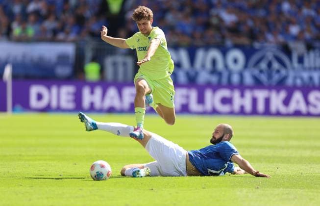 24 08 2025, xdcx, Soccer 2 Bundesliga, SV Darmstadt 98 Hertha BSC Berlin, emonline, emspor, despor, v l , Maurice Krattenmacher Hertha BSC Berlin , Aleksandar Vukotic SV Darmstadt 98 DFL DFB REGULATIONS PROHIBIT ANY USE OF PHOTOGRAPHS AS IMAGE SEQUENCES AND OR QUASI VIDEO Copyright: HMBxMedia Claus