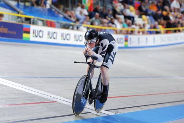 2025 UCI Junior Track World Championships Picture by Alex Whitehead SWpix.com - 24 08 2025 - Cycling - 2025 UCI Junior Track World Championships - Omnisport, Apeldoorn, Netherlands - Men Kilo Time Trial Final - Alex Schuler (New Zealand) Omnisport Apeldoorn Netherlands Copyright: x xSWpix.comx(t axPhotographyxHubxLtd)xAlexxWhitehead SWpix.comx SWP-3065-0036