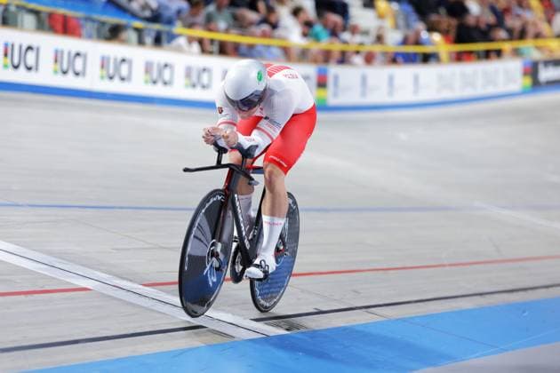 2025 UCI Junior Track World Championships Picture by Alex Whitehead SWpix.com - 24 08 2025 - Cycling - 2025 UCI Junior Track World Championships - Omnisport, Apeldoorn, Netherlands - Men Kilo Time Trial Final - Tomasz Lamaszewski (Poland) Omnisport Apeldoorn Netherlands Copyright: x xSWpix.comx(t axPhotographyxHubxLtd)xAlexxWhitehead SWpix.comx SWP-3065-0038