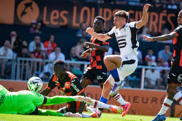 FOOTBALL : FC Lorient vs Stade Rennais - Ligue 1 - JournÃ e 2 - 24 08 2025 Quentin Merlin (Stade Rennais) LorientFrance  Copyright: xBaptistexAutissierx