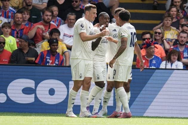 Premier League Crystal Palace v Nottingham Forest Nottingham forrest celebrate goal during the Premier League match Crystal Palace vs Nottingham Forest at Selhurst Park, London, United Kingdom, 24th August 2025 (Photo by Harvey Murphy News Images) Copyright: xHarveyxMurphy NewsxImagesx