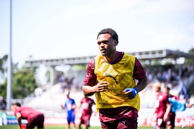 Leipzigs Lois Openda Soccer DFB Cup 1 Round SV Sandhausen RB Leipzig August 16, 2025 Sandhausen, Stadion am Hardtwald SV Sandhausen RB Leipzig