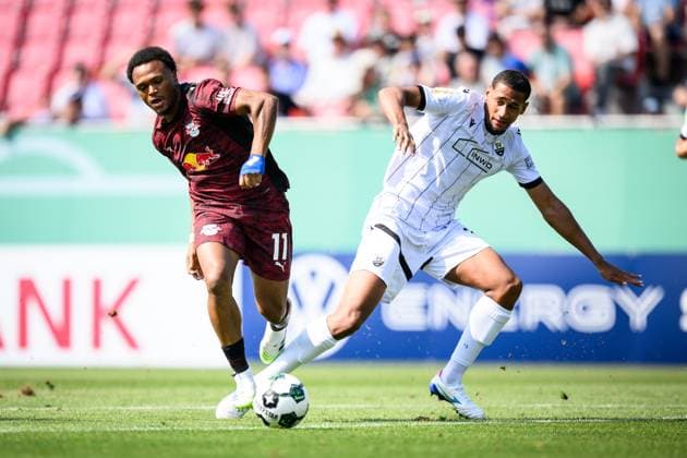 Leipzigs Lois Openda Soccer DFB Cup 1 Round SV Sandhausen RB Leipzig August 16, 2025 Sandhausen, Stadion am Hardtwald SV Sandhausen RB Leipzig