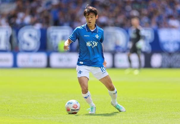 24 08 2025, xdcx, Soccer 2 Bundesliga, SV Darmstadt 98 Hertha BSC Berlin, emonline, emspor, despor, v l , Hiroki Akiyama SV Darmstadt 98 DFL DFB REGULATIONS PROHIBIT ANY USE OF PHOTOGRAPHS AS IMAGE SEQUENCES AND OR QUASI VIDEO Copyright: HMBxMedia Claus