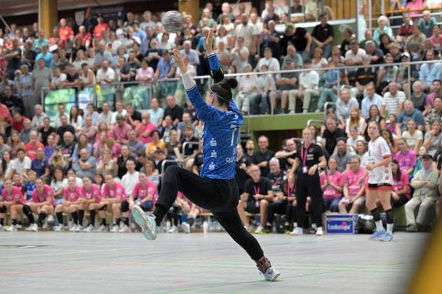 Sara Suba TusSies Metzingen, 77 in goal TG Nuertingen vs TusSies Metzingen, handball, DHB Pokal, 1 round, season 2025 2026, 24 08 2025 TG Nuertingen vs TusSies Metzingen, handball, DHB Pokal, 1 round, season 2025 2026, 24 08 2025 Nuertingen Copyright: xEibner-Pressefoto TobiasxBaurx EP_TBR