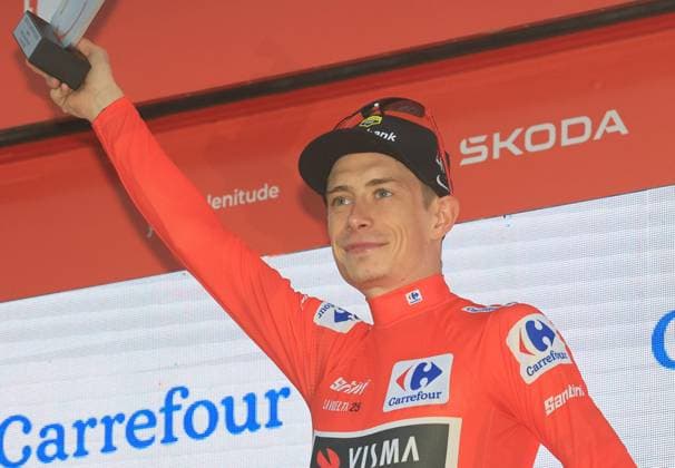 La Vuelta 25 - UCI Pro Tour Cycling Race Pierre Teyssot MAXPPP ; La Vuelta 25 - UCI Pro Tour Cycling Race. Limone Piemonte, Italy on August 24, 2025. 80th edition of the Spanish Cycling Tour, Stage 2 from Alba to Limone Piemonte 159.6 km in Italy. Jonas Vingegaard Jumbo-Lease a bike wins the stage and takes the Red Leader Jersey. Jonas Vingegaard (DEN) Pierre Teyssot Maxppp Limone Piemonte Piedmont Italy  Copyright: xMAXPPPxPierrexTeyssotx TEP66353 TEP66353
