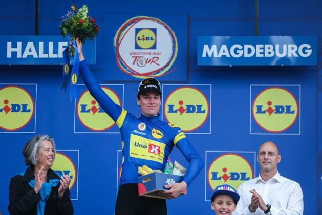 Cycling UCI ProSeries Men Elite LIDL Deutschland Tour 2025 Stage 4 Halle Magdeburg on 24 08 2025 Soren Waerenskjold UNO X MOBILITY wins the LIDL Deutschland Tour 2025 xJRx