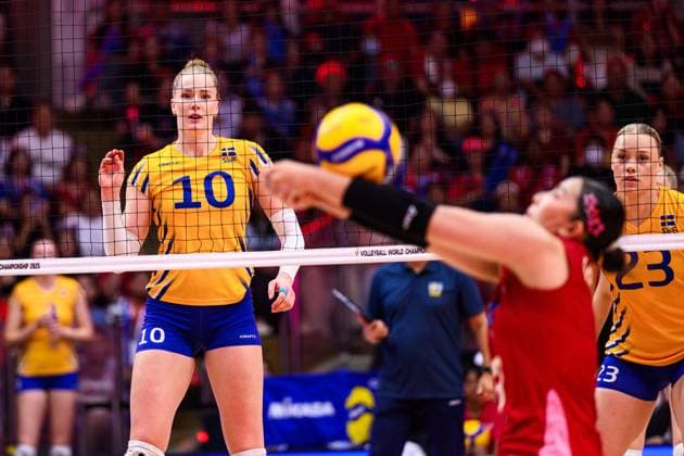 250824 Isabelle Haak of Sweden during the women s volleyball world championship match between Thailand and Sweden on August 24, 2025 in Bangkok Photo Kaikungwon Duanjumroon BILDBYRAN code XY XY0072 volleyball volleyball women vm thailand sverige bbeng  Copyright: KaikungwonxDuanjumroon BB250824ZI010