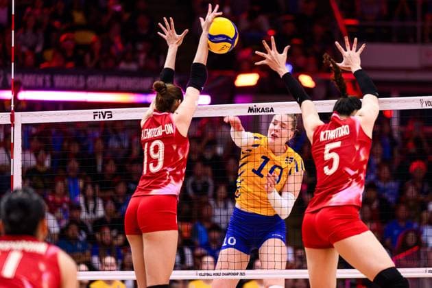 250824 Isabelle Haak of Sweden during the women s volleyball world championship match between Thailand and Sweden on August 24, 2025 in Bangkok Photo Kaikungwon Duanjumroon BILDBYRAN code XY XY0072 volleyball volleyball women vm thailand sverige bbeng  Copyright: KaikungwonxDuanjumroon BB250824ZO006