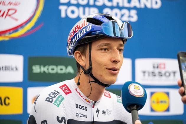 Cycling, Lidl Deutschland Tour, Stage 4, 24 08 2025 Florian Lipowitz GER, Red Bull bora hansgrohe Halle Saale Germany Copyright: xCarlaxNagelx