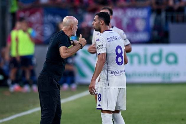 Fiorentina s Rolando Mandragora celebrates after scoring the goal during the Serie A soccer match between Cagliari Calcio and Fiorentina at the Unipol Domus in Cagliari, Sardinia - Sunday, 24 august 2025. - Soccer  Copyright: x Â®xGianlucaxZuddas LaPressex