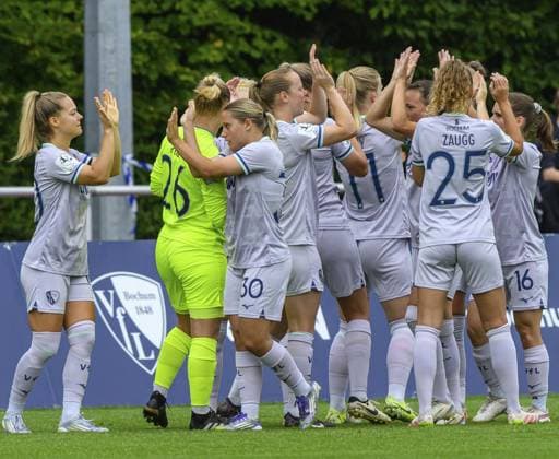 2 Bundesliga Women VfL Bochum vs VfR SW Warbeyen 1945 FOR EDITORIAL PURPOSES ONLY p VfL Bochum players high-five each other before the match in Bochum on Sunday, 24 08 2025 VfL Bochum vs VfR SW Warbeyen 1945 Germany NRW Bochum Copyright RainerxRaffalski Copyright: RainerxRaffalski doc823bd2um5lk8nhx0gzu ,EDITORIAL USE ONLY Copyright: RainerxRaffalski