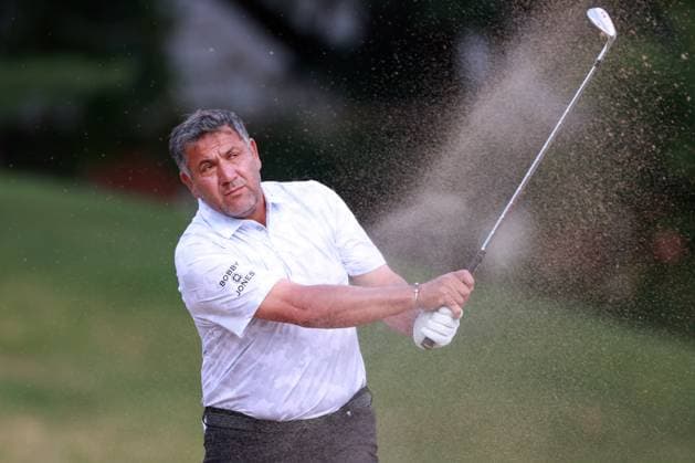 The Ally Challenge GRAND BLANC,MICHIGAN-AUGUST 24: Ricardo Gonzalez of Argentina blasts from the sandtrap to the first green during the final round of The Ally Challenge presented by McLaren at Warwick Hills Golf & Country Club, Grand Blanc, MI, USA Sunday, August 24, 2025. Grand Blanc Michigan United States  Copyright: xAmyxLemusx originalFilename:lemus-theallyc250824_npOIo.jpg