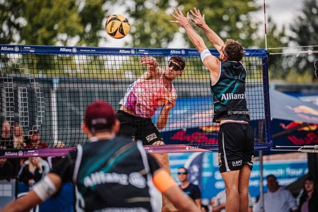 Beach Volleyball Men Allianz German Beach Tour 2025 Tourstop Berlin 24 08 2025 Max Just at the Attack Berlin Funkhaus Beach Berlin Germany