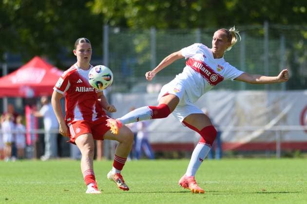 Stuttgart, Germany, August 24th, 2025: Meike Messmer (29 VfB Stuttgart) with a backheel kick during the 2. Frauen-Bundesliga match between VfB Stuttgart and FC Bayern Munich II at PSV Stadion, Stuttgart, Germany. (Sven Beyrich SPP) Copyright: xSvenxBeyrich SPPx spp-en-SvBe-SvBe-20250824-D4S_7880