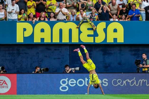 August 24, 2025, Villarreal, Castellon, SPAIN: Tajon Buchanan of Villarreal CF celebrates a goal during the Spanish league, LaLiga EA Sports, football match played between Villarreal CF and Girona FC at La Ceramica stadium on August 24, 2025, in Villarreal, Spain. Villarreal SPAIN - ZUMAa181 20250824_zaa_a181_026 Copyright: xIvanxTerronx