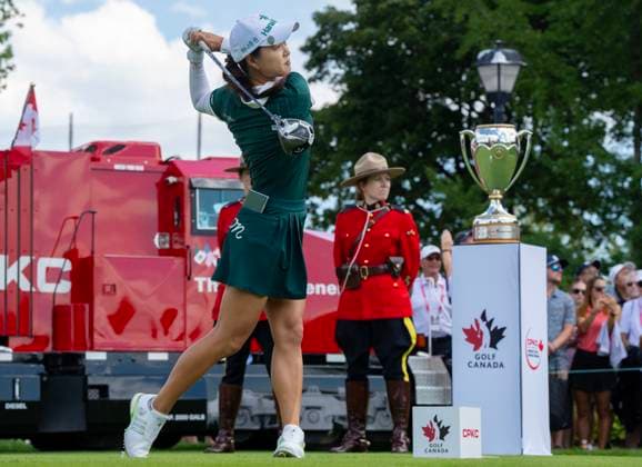 August 24, 2025, Mississauga, On, CANADA: Minjee Lee of Australia watches her tee shot on the 1st hole in the final round of the Canadian Women s Open at Mississauga Golf and Country Club in Mississauga, Ontario on Sunday August 24, 2025. Canada News - August 24, 2025  - ZUMAc35_ 20250824_zaf_c35_144 Copyright: xFrankxGunnx