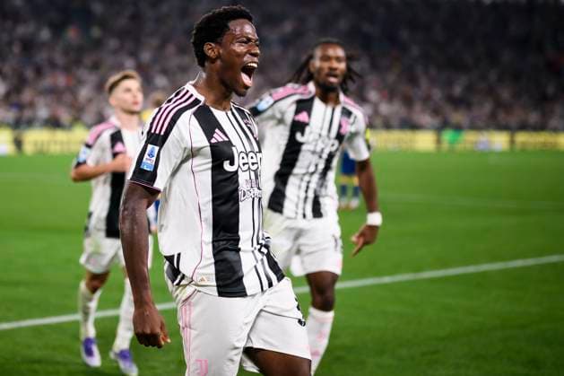 Juventus FC v Parma Calcio - Serie A Jonathan David of Juventus FC celebrates after scoring a goal during the Serie A football match between Juventus FC and Parma Calcio. Turin Italy Copyright: xNicolòxCampox