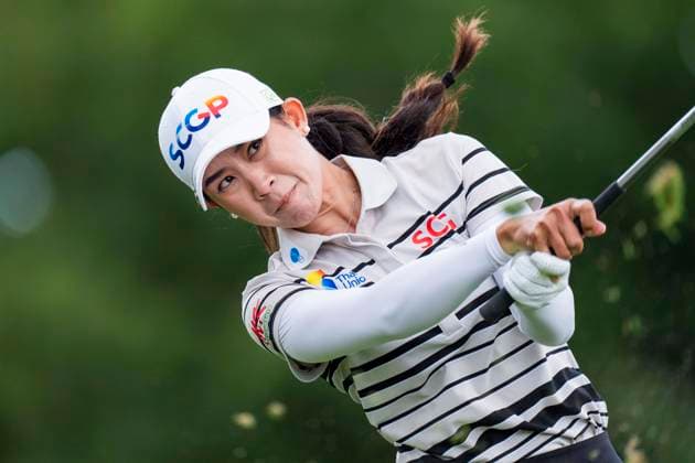 August 24, 2025, Mississauga, On, CANADA: Pajaree Anannarukarn of Thailand tees off on the third hole during the fourth round of the CPKC WomenöÄÃ s Open at the Mississauga Golf and Country Club in Mississauga, Ont., Sunday, Aug. 24, 2025. Pajaree Anannarukarn  - ZUMAc35_ 20250824_zaf_c35_149 Copyright: xThomasxSkrljx