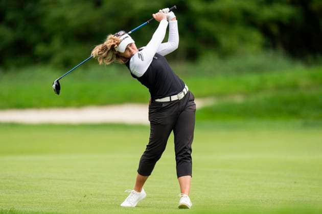 August 24, 2025, Mississauga, On, CANADA: CanadaöÄÃ s Brooke Henderson drives the fairway on the fifth hole during the fourth round of the CPKC WomenöÄÃ s Open at the Mississauga Golf and Country Club in Mississauga, Ont., Sunday, Aug. 24, 2025. Brooke Henderson  - ZUMAc35_ 20250824_zaf_c35_191 Copyright: xThomasxSkrljx
