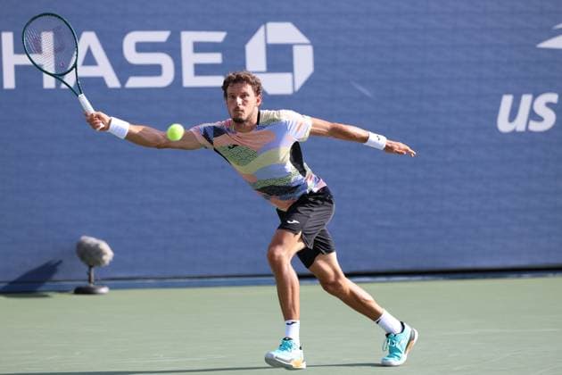 August 24, 2025, New York City, New York, United States: PABLO CARRENO BUSTA of Spain during the match against P. Llamas Ruiz of Spain in the first round of US Open 2025 at the USTA Billie Jean King National Tennis Center. Queens, New York City. Carreno Busta won 7:6 (9-7), 6:4, 6:2 New York City United States - ZUMAc278 20250824_zsp_c278_030 Copyright: xMarcinxCholewinskix