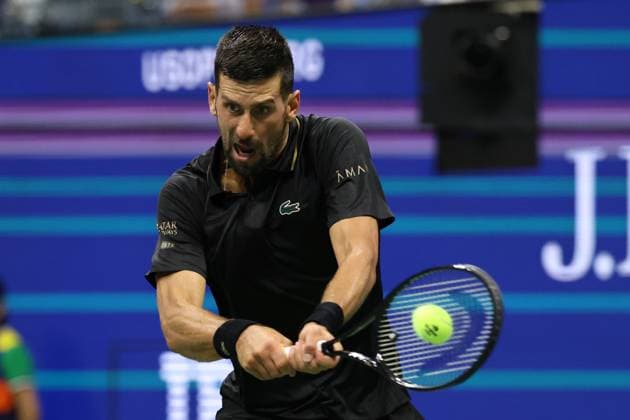 August 24, 2025, New York City, New York, United States: NOVAK DJOKOVIC of Serbia during the match against L. Tien of USA in the first round of US Open 2025 at the USTA Billie Jean King National Tennis Center. Queens, New York City. New York City United States - ZUMAc278 20250824_zsp_c278_050 Copyright: xMarcinxCholewinskix