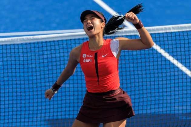 August 24, 2025, Flushing Meadows, New York, USA: Alexandra Eala (in photo) reacts after winning her match against Clara Tauson on Day 1 of the 2025 US Open at USTA Billie Jean King National Tennis Center on Sunday August 24, 2025 in the Flushing neighborhood of the Queens borough of New York City. JAVIER ROJAS PI Flushing Meadows USA - ZUMAp124 20250824_zaa_p124_064 Copyright: xJavierxRojasx