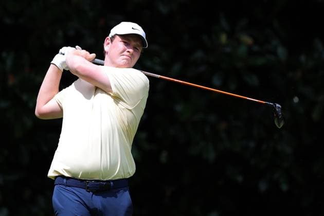 ATLANTA, GA - AUGUST 24: Robert MacIntyre of Scotland hits his tee shot on hole 13 during the final round of the PGA, Golf Herren Tour Championship on August 24, 2025 at East Lake Golf Club in Atlanta, GA. (Photo by Jeff Robinson Icon Sportswire) GOLF: AUG 24 PGA FedEx Cup Playoffs - Tour Championship EDITORIAL USE ONLY Icon25082465158