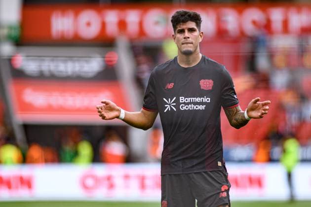 LEVERKUSEN, GERMANY - 23 AUGUST, 2025: Piero Hincapie - The match of Bundesliga FC Bayer 04 Leverkusen vs TSG 1899 Hoffenheim at BayArena.  Copyright: xVITALIIxKLIUIEVx