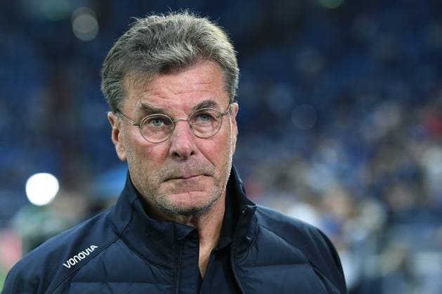 Soccer 2 Bundesliga 3 Matchday FC Schalke 04 VfL Bochum on 23 08 2025 at the Veltins Arena in Gelsenkirchen Dieter Hecking Coach Head Coach Bochum DFL regulations prohibit any use of photographs as image sequences and or quasi video xRx