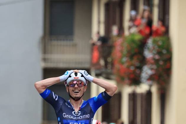 La Vuelta 25 - UCI Pro Tour Cycling Race Pierre Teyssot MAXPPP ; La Vuelta 25 - UCI Pro Tour Cycling Race. Ceres, Italy on August 25, 2025. 80th edition of the Spanish Cycling Tour, Stage 3, 134.6 km from San Maurizio Canavese to Ceres, Italy. David Gaudu (FRA) wins the stage. David Gaudu (FRA) Groupama-FDJ Pierre Teyssot Maxppp Ceres Piedmont Italy  Copyright: xMAXPPPxPierrexTeyssotx TEP66905 TEP66905