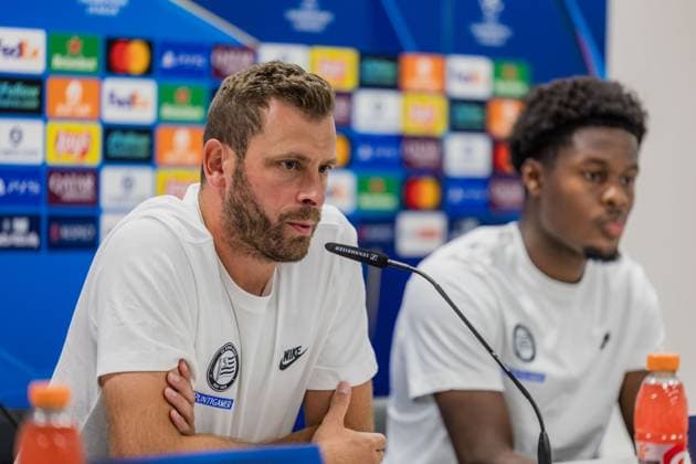 SOCCER - UEFA CL, Sturm vs Bodo KLAGENFURT,AUSTRIA,25.AUG.25 - SOCCER - UEFA Champions League, play off, SK Sturm Graz vs FK Bodo Glimt, preview, press conference, PK, Pressekonferenz Sturm. Image shows head coach Juergen Saeumel (Sturm).  GEPAxpictures xMatthiasxTrinkl