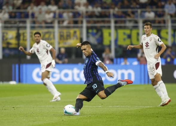 Lautaro Martinez of FC Inter during the Italian Serie A 2025 26 season, football match between FC Inter and Torino FC on 25 August 2025 at San Siro Stadium in Milan, Italy. Photo Nderim Kaceli  Copyright: xNderimxKaceli IPAxSportx xipa-agency.netx xx IPA_63227673 IPA_Agency_IPA63227673