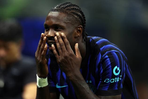 Marcus Thuram (Fc Internazionale) celebrates after scoring his team s second goal, Serie A, FC Internazionale v Torino FC, Giuseppe Meazza, August 25, 2025, Milan, Italy.