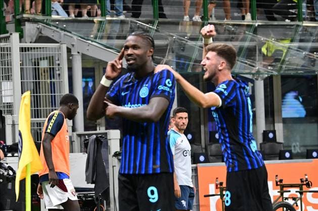 Marcus Thuram celebrate the goal during Inter - FC Internazionale vs Torino FC, Italian soccer Serie A match in Milan, Italy, August 25 2025  Copyright: xTommasoxFimiano IPAxSportx xipa-agency.netx xx IPA_63231134 IPA_Agency_IPA63231134