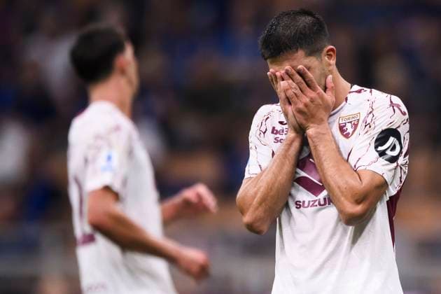 FC Internazionale v Torino FC - Serie A Giovanni Simeone of Torino FC looks dejected during the Serie A football match between FC Internazionale and Torino FC. Milan Italy Copyright: xNicolòxCampox