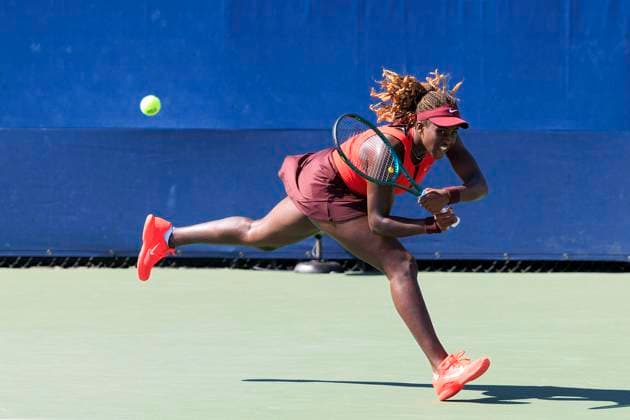 August 25, 2025, Flushing Meadows, New York, USA: Anna Kalinskaya during a match against Clervie Ngounoue (in photo) on Day 2 of the 2025 US Open at USTA Billie Jean King National Tennis Center on Monday August 25, 2025 in the Flushing neighborhood of the Queens borough of New York City. JAVIER ROJAS PI Flushing Meadows USA - ZUMAp124 20250825_zaa_p124_056 Copyright: xJavierxRojasx