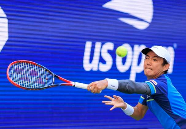 August 25, 2025, Flushing Meadows, New York, USA: Frances Tiafoe during a match against Yoshihito Nishioka (in photo) on Day 2 of the 2025 US Open at USTA Billie Jean King National Tennis Center on Monday August 25, 2025 in the Flushing neighborhood of the Queens borough of New York City. JAVIER ROJAS PI Flushing Meadows USA - ZUMAp124 20250825_zaa_p124_065 Copyright: xJavierxRojasx